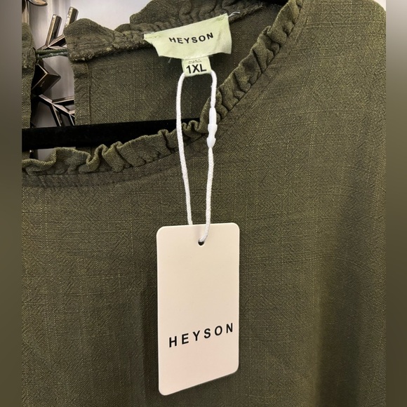 Washed Gauze Ruffled High Neck Dress by Heyson - Picture 9 of 13